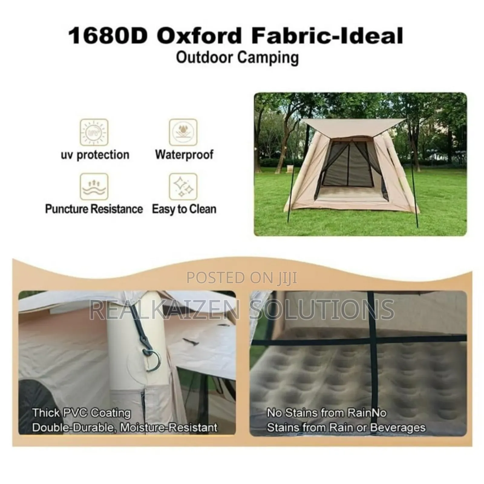 Premium All Season Waterproof Inflatable Camping Tent for 4–8 People