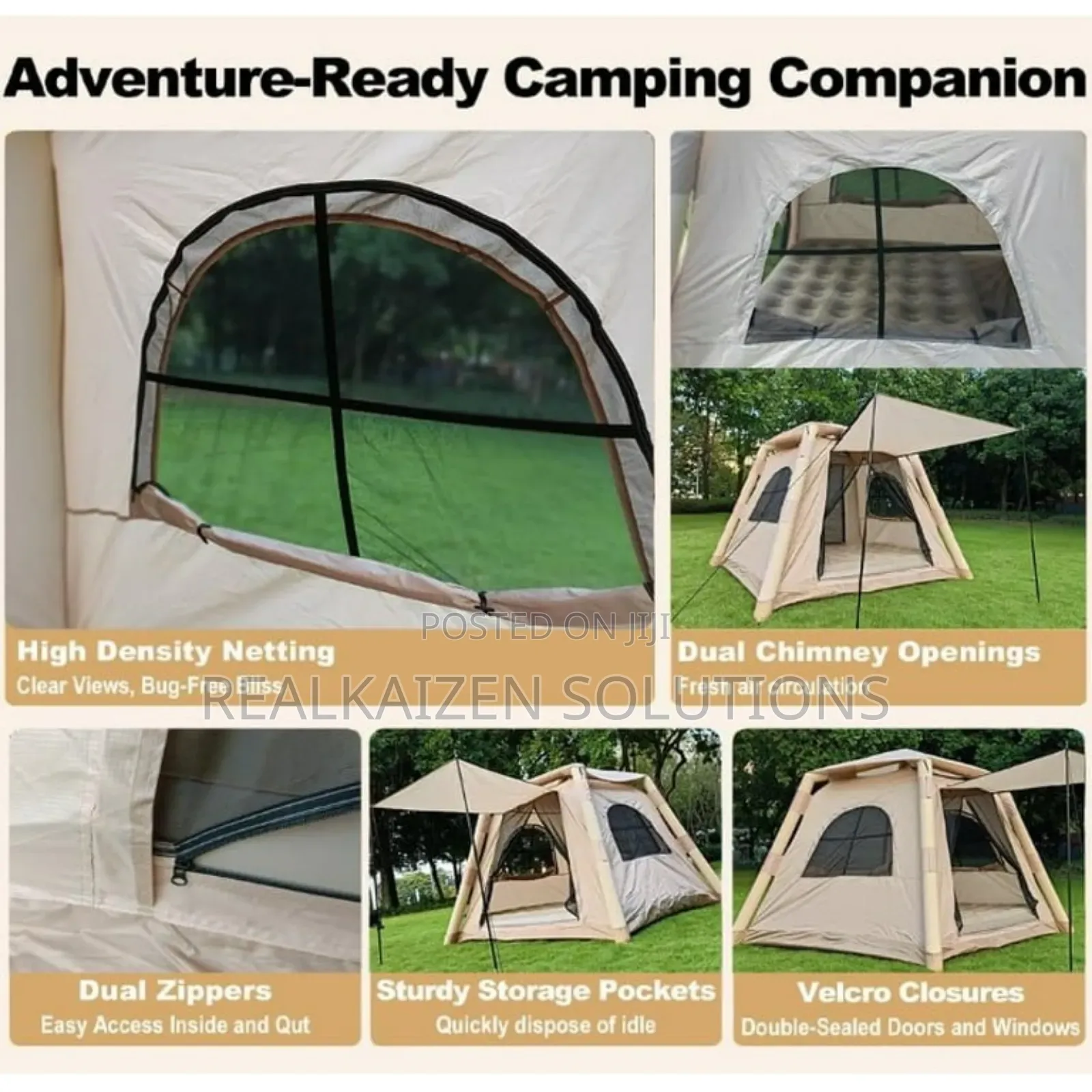 Premium All Season Waterproof Inflatable Camping Tent for 4–8 People