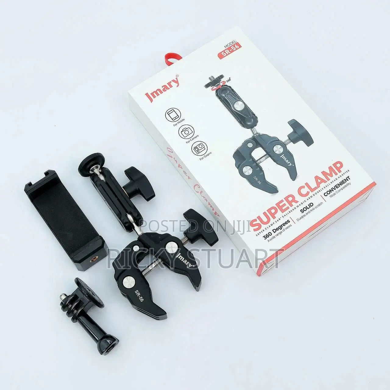Camera Clamp Mount With Phone Holder 360° Ballhead Magic Arm Adapter