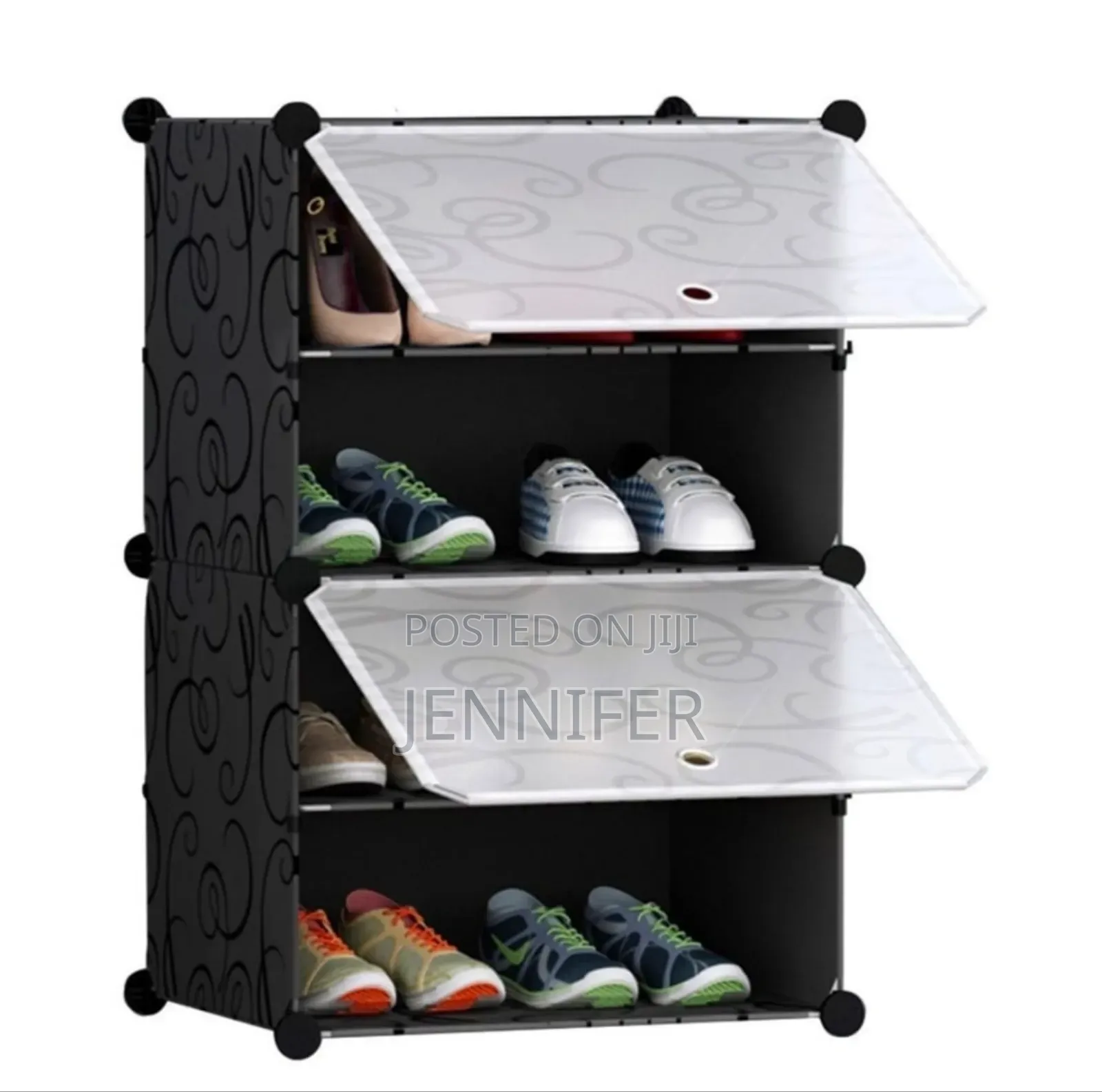 4 Tier Shoe Rack Organizer Storage Stackable