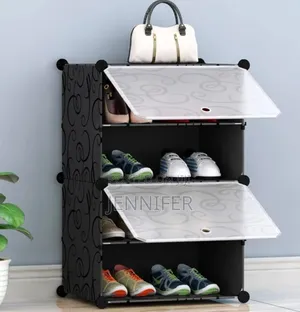 4 Tier Shoe Rack Organizer Storage Stackable