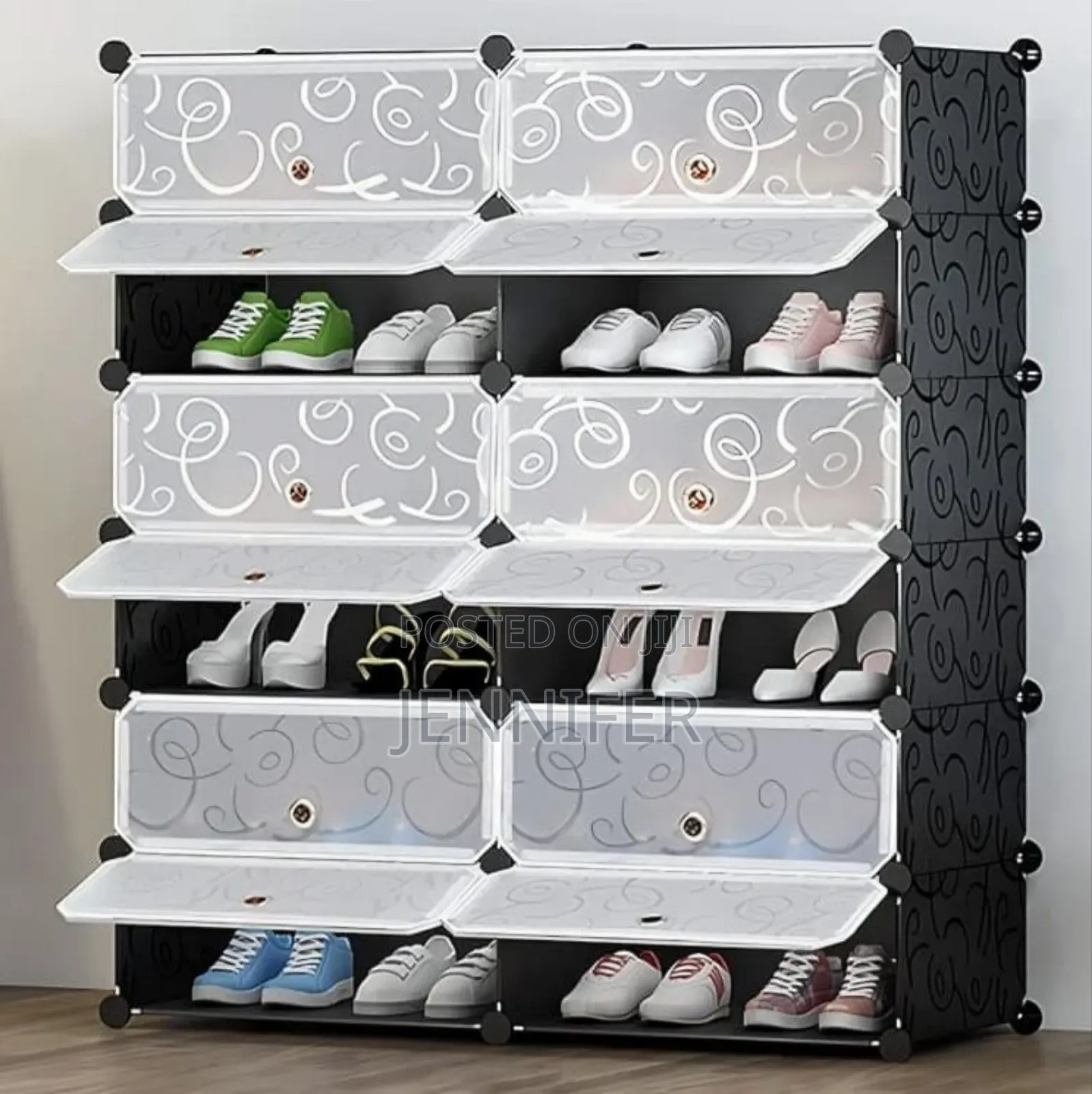Modular Plastic Wardrobe 12 Cubes, Shoe Rack Mallet