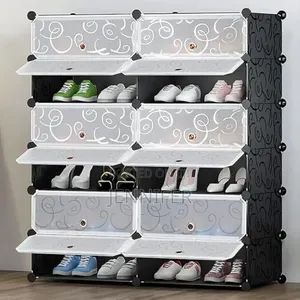 Modular Plastic Wardrobe 12 Cubes, Shoe Rack Mallet