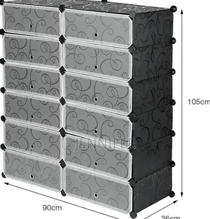 Modular Plastic Wardrobe 12 Cubes, Shoe Rack Mallet