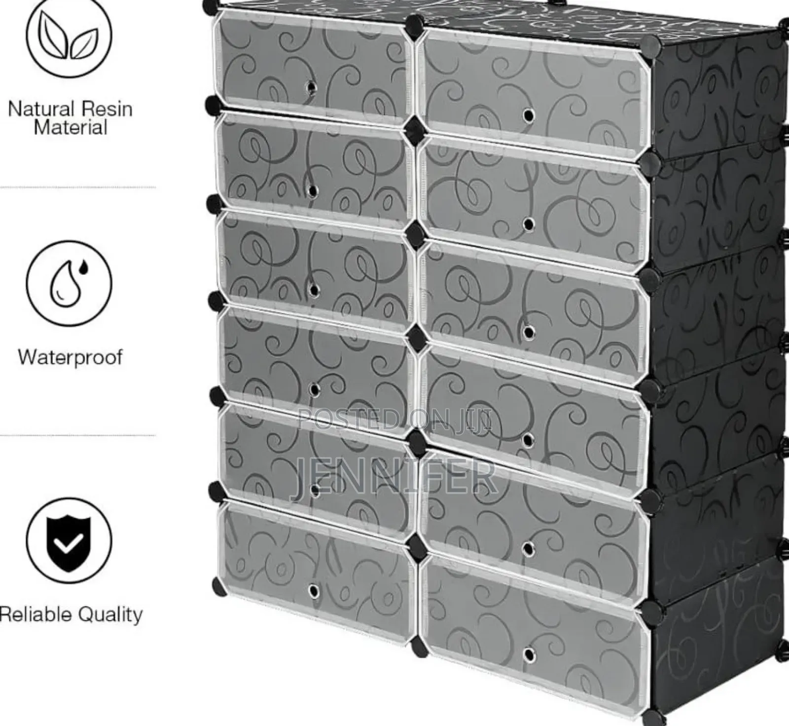 Modular Plastic Wardrobe 12 Cubes, Shoe Rack Mallet