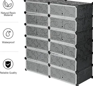 Modular Plastic Wardrobe 12 Cubes, Shoe Rack Mallet