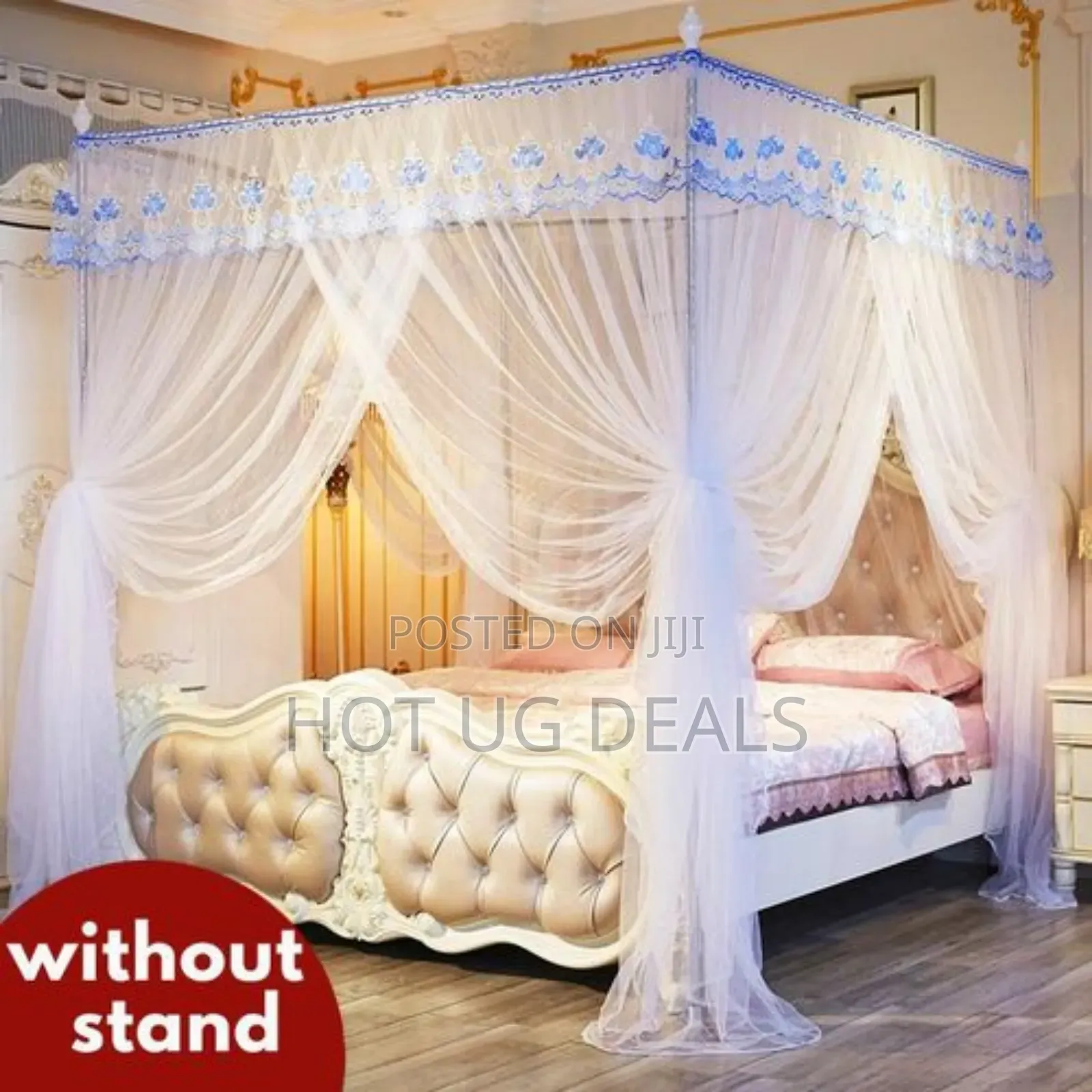 4x6 Mosquito Net Without Stands & 3 Doors Design Bed Net - Pink