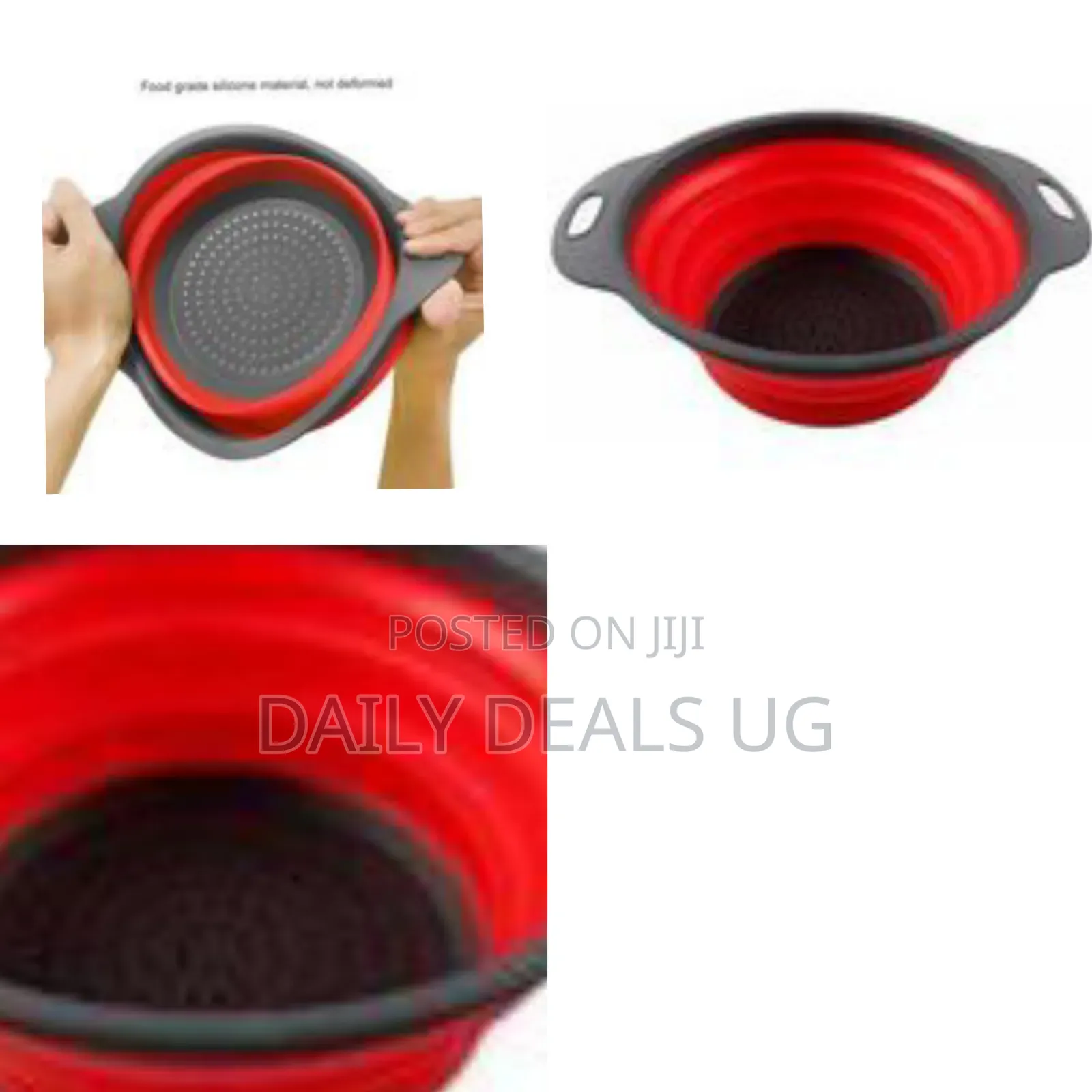 Collapsible Silicone Colander Used for Washing and Draining Fruits