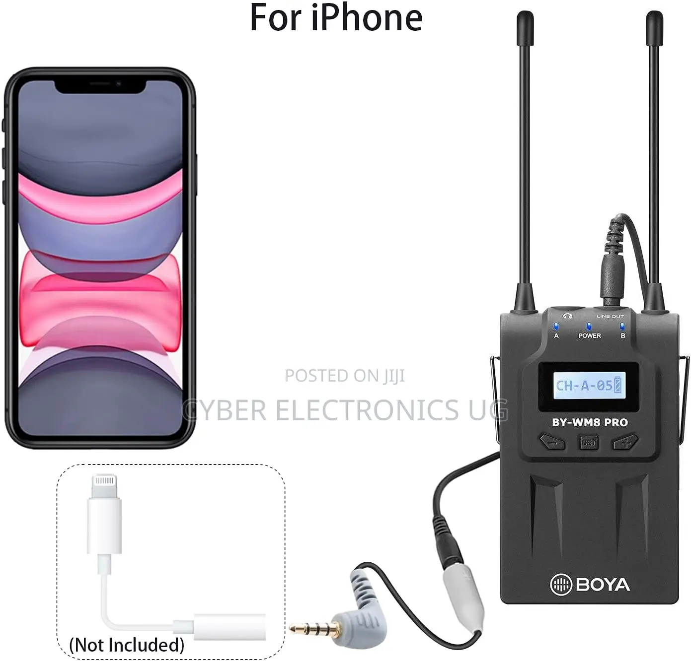 Boya Wm8 Pro- Uhf Wireless Lavalier Microphone System Audio Recorder