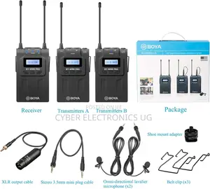 Boya Wm8 Pro- Uhf Wireless Lavalier Microphone System Audio Recorder