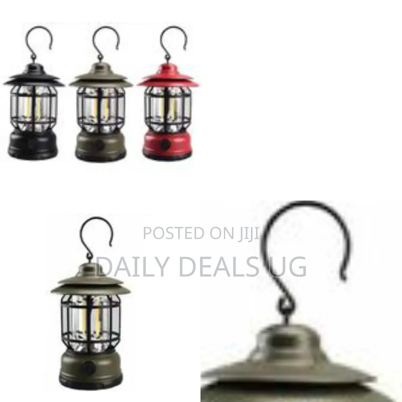 1-Piece Portable Rechargeable Led Retro Camping Lantern-Multicolors