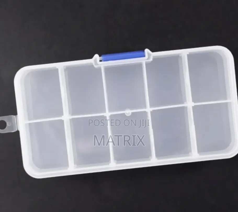 1 To 10 Compartment Plastic Storage Box Transparent