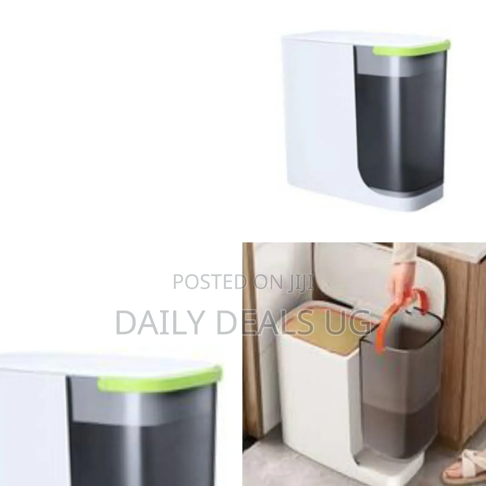 Tetari 12-Liter Rectangular Recycling Kitchen Trash Bin