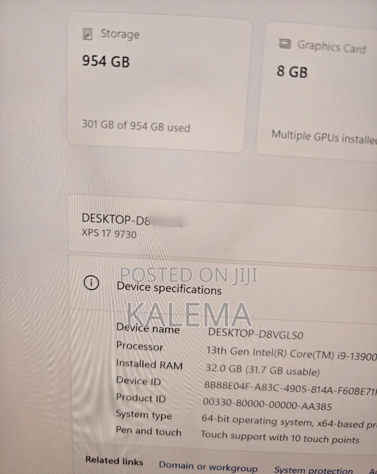 Laptop Dell XPS 17 9720 32GB Intel Core i9 SSD 1T