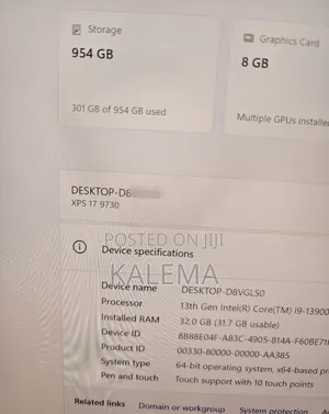 Laptop Dell XPS 17 9720 32GB Intel Core i9 SSD 1T