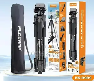 Plokama Heavy-Duty Camera Tripod With Mobile Phone Holder