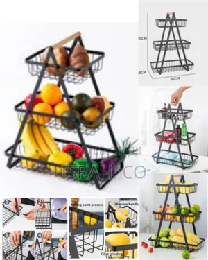 3 Tier Portable Fruit Basket Stand Vegetable Basket