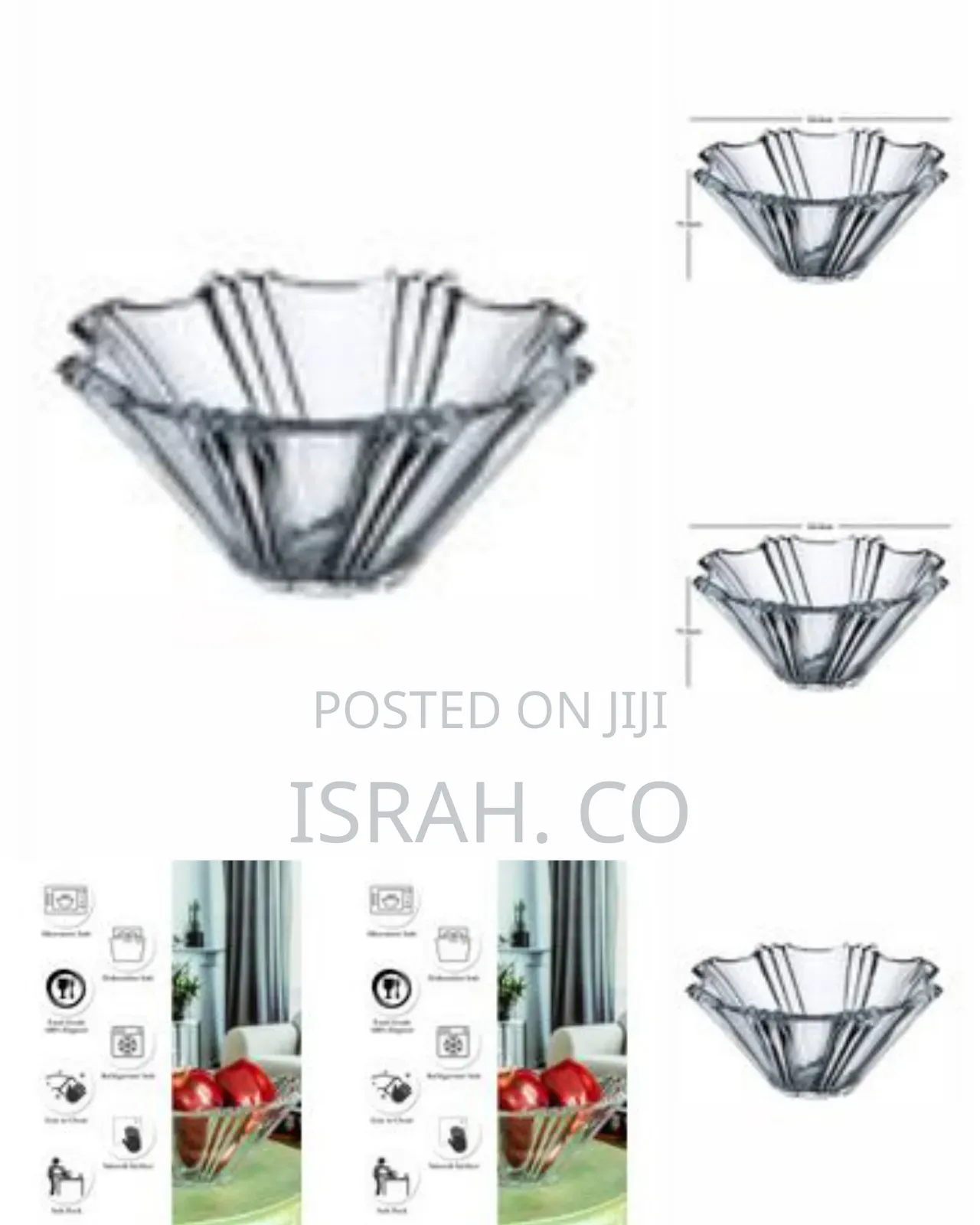 Crystal Glass Prism Fruit Bowl