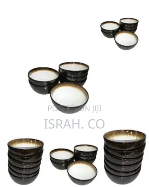 6 Piece Brown Lined Stoneware Grain Bowls Kitchen Set, 22oz Ceramic