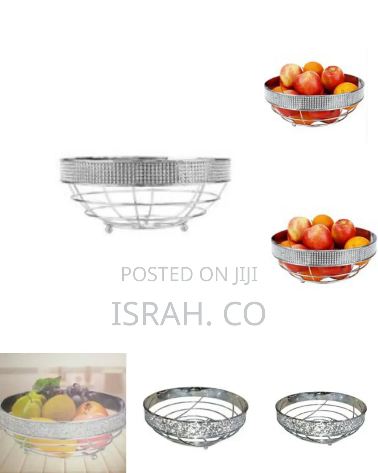 Home Basics Pave Large Capacity Decorative Non-skid Steel Fruit
