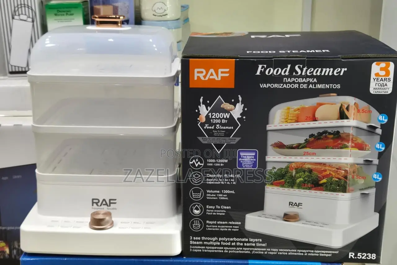 Raf 3 Layer Electric Food Steamer 1200w Multi-Function