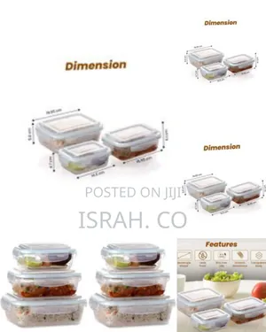 Borosilicate Glass Containers With Lids, 3 PCS Set (370ml, 640ml 104