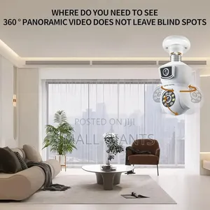 Dual-Lens Light Bulb Security Camera.