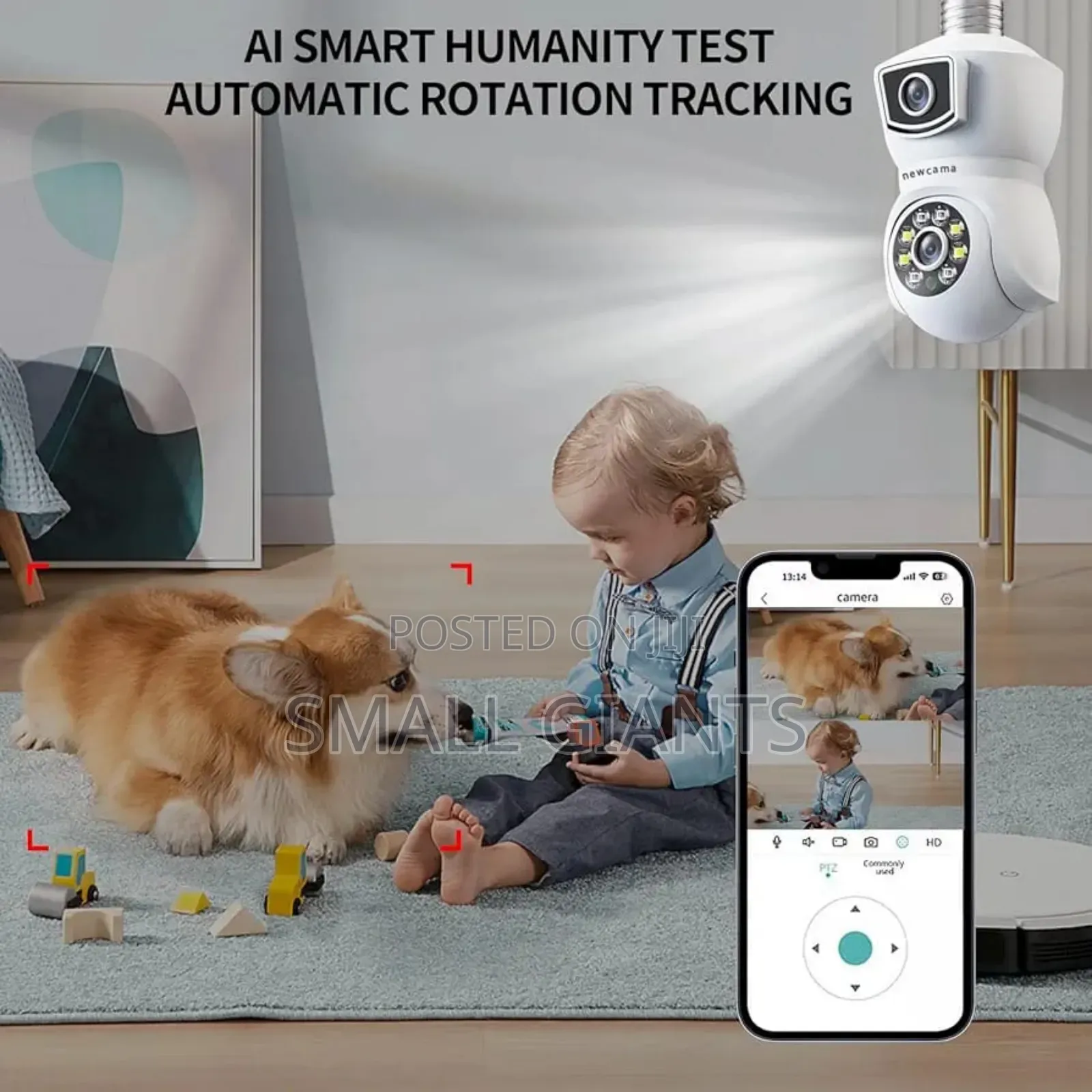 Dual-Lens Light Bulb Security Camera.