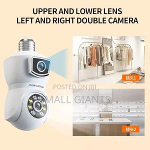 Dual-Lens Light Bulb Security Camera.