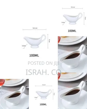 6 Piece of 100ml Milk Jugs Saucer Porcelain Ceramic Gravy Sauce Boats