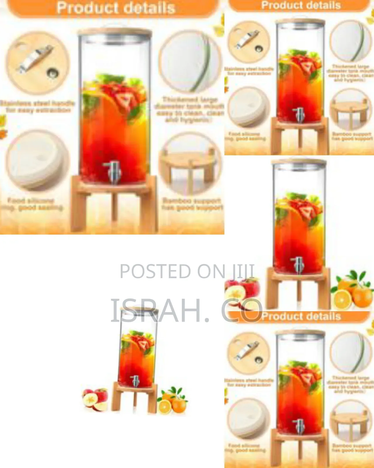 2.9 Gallon Beverage Dispenser 11 L Glass Drink Dispenser.