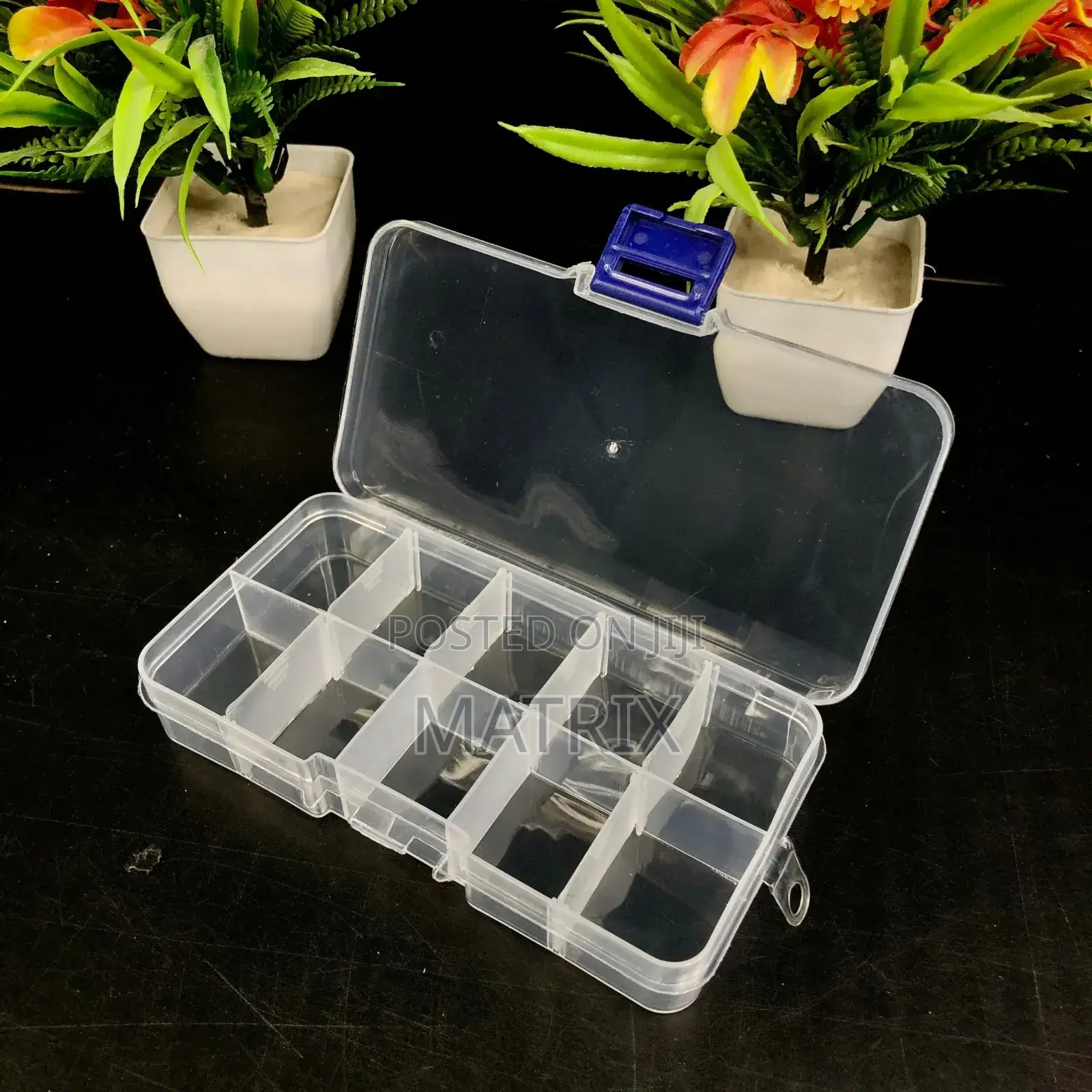 1 To 10 Compartment Plastic Storage Box Transparent