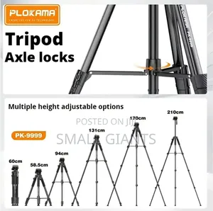 Plokama Heavy-Duty Camera Tripod With Mobile Phone Holder