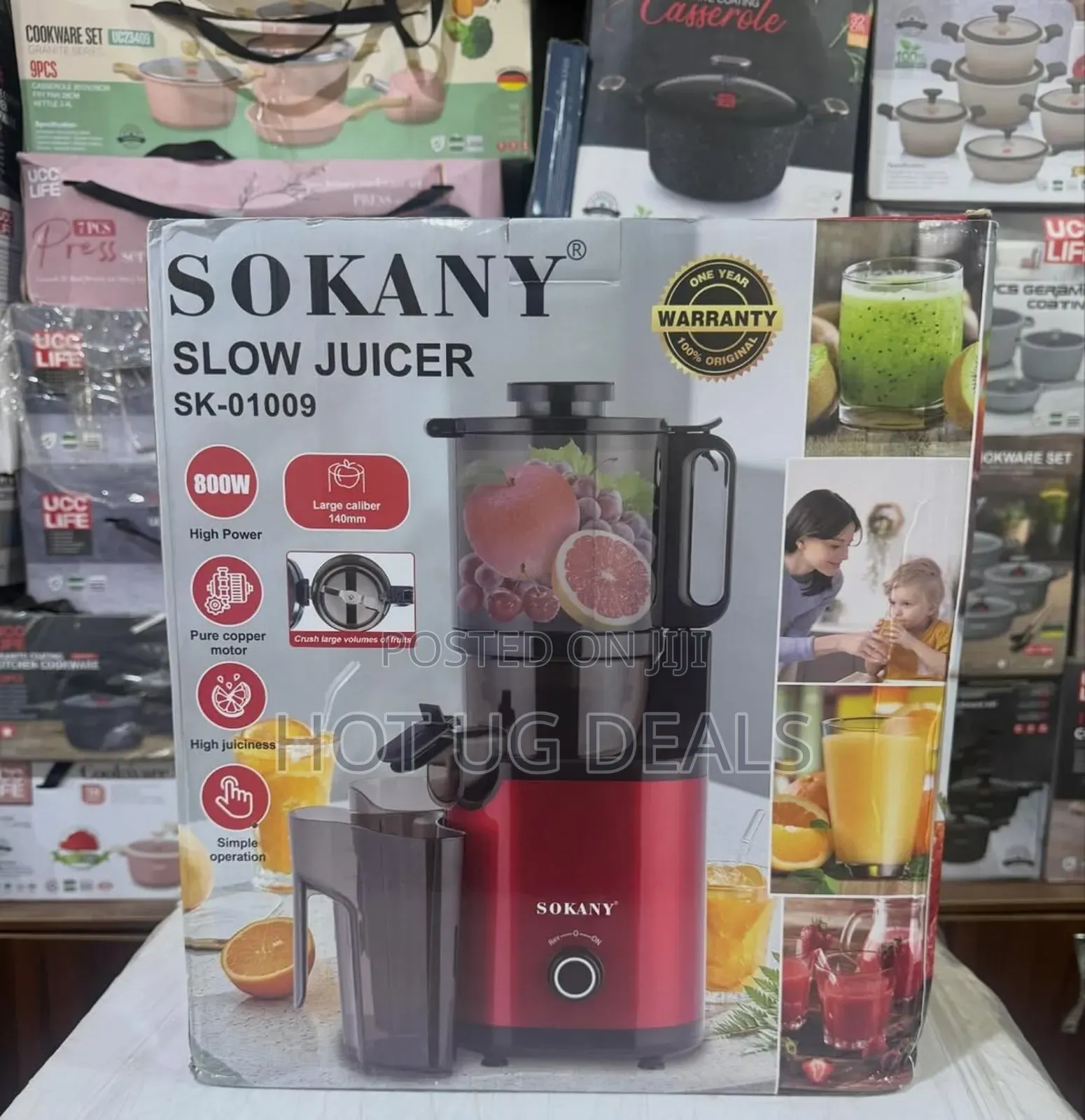 Sokany Slow Juicer Sk 01009 - Red & Black