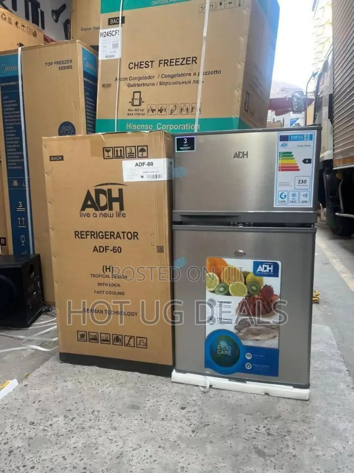 Adh 120litres Top Mount Freezer Double Door Refrigerators - Silver