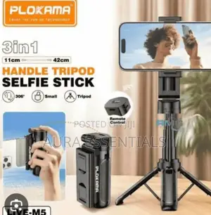 Plokama Live-M5 3-in-1 Handle Tripod Selfie Stick
