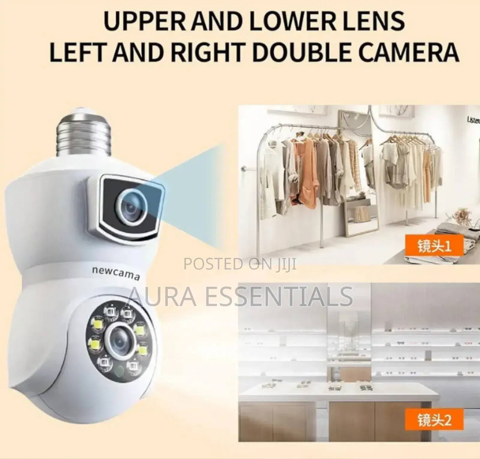 Dual-Lens Light Bulb Security Camera