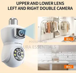 Dual-Lens Light Bulb Security Camera