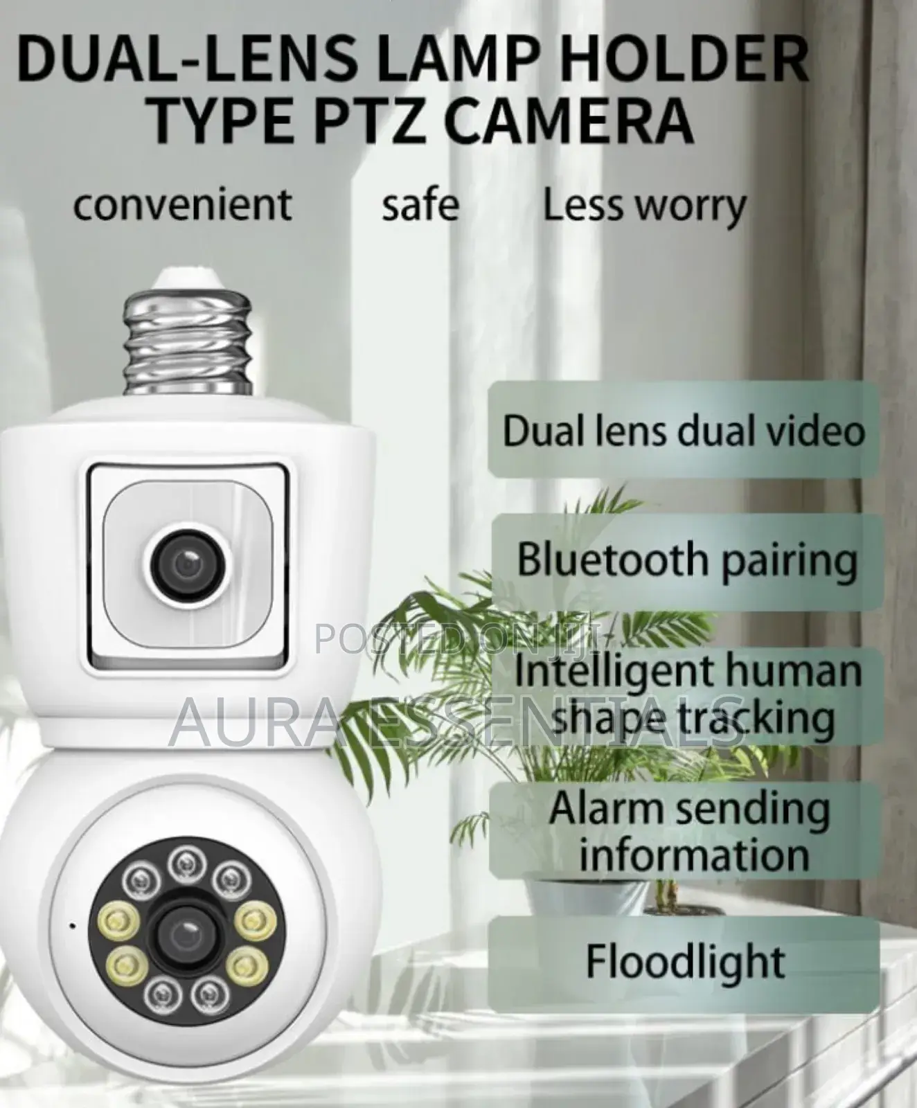 Dual-Lens Light Bulb Security Camera