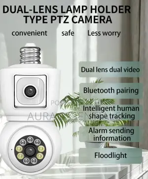 Dual-Lens Light Bulb Security Camera