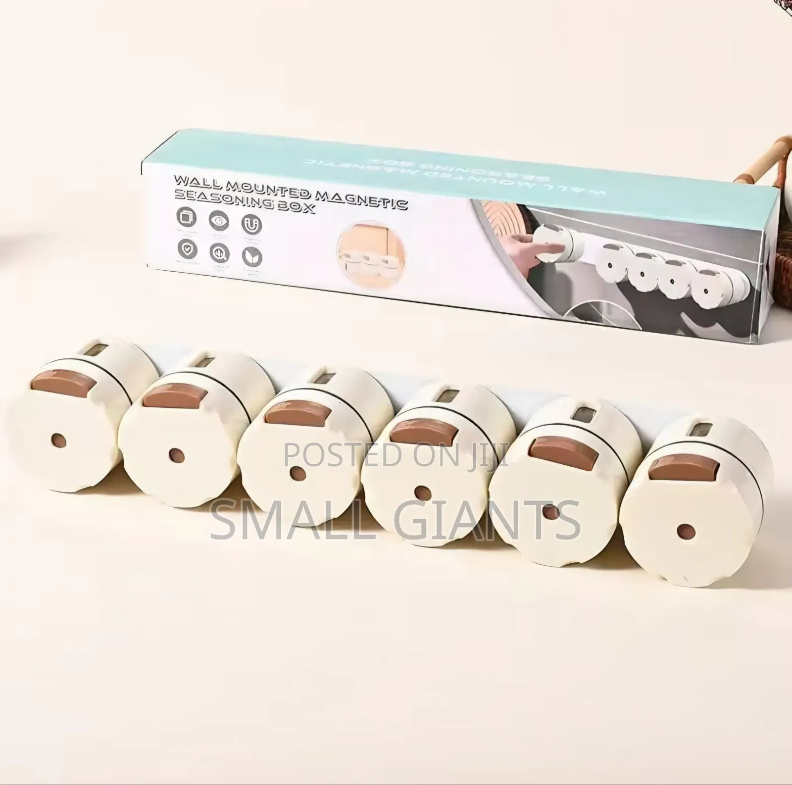 6pcs Wall-Mounted Magnetic Seasoning Box Set,
