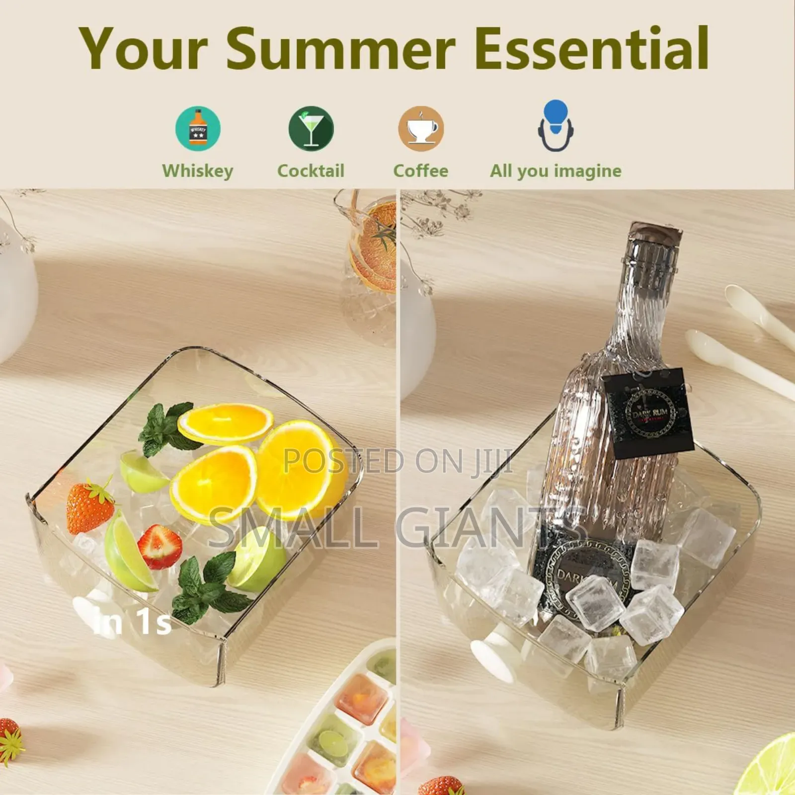 Aswei Portable Ice Cube Maker and Storage Box