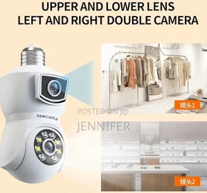 Dual-Lens Light Bulb Security Camera.