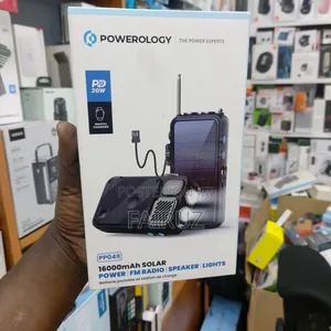 Powerology Solar Power Bank With Fm Radio 16000mah