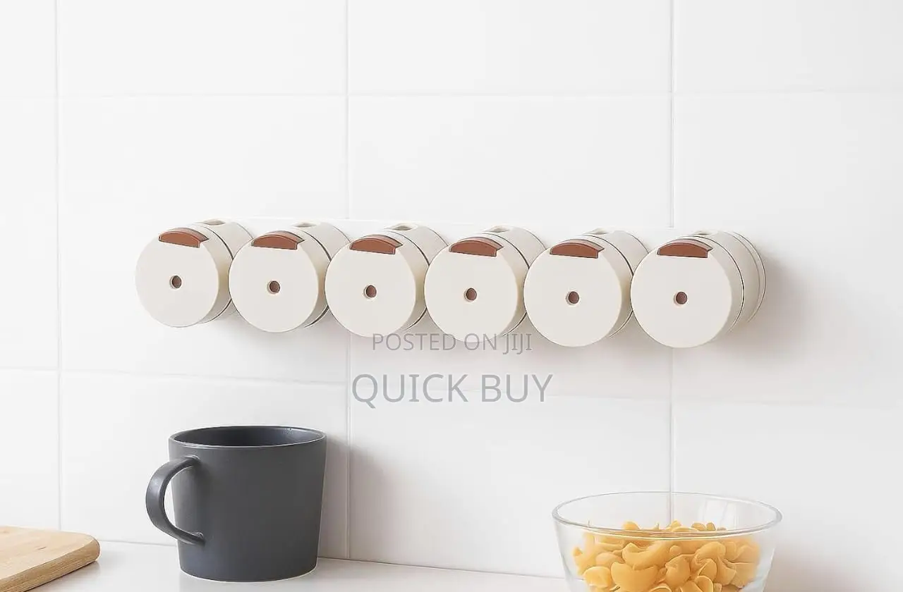 6pcs Wall-Mounted Magnetic Seasoning Box Set