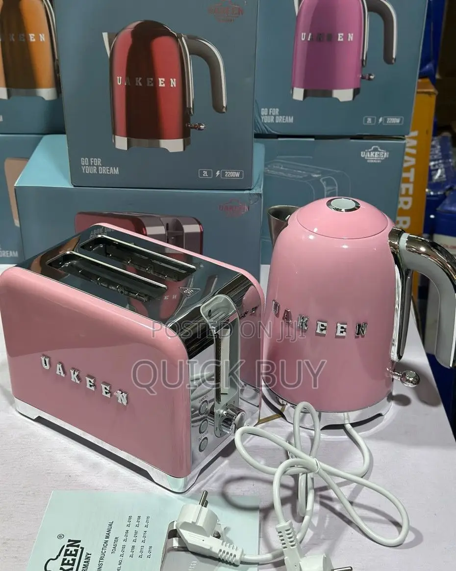 Uakeen Electric Kettle and Matching Toaster Set