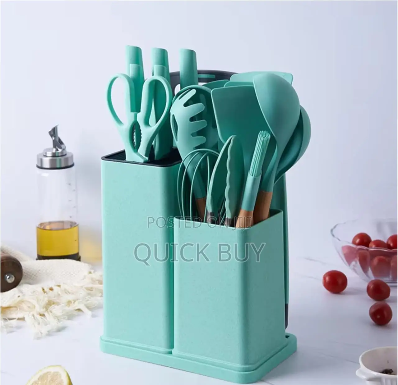 Turquoise 19-Piece N B Kitchen Cooking Utensil Set