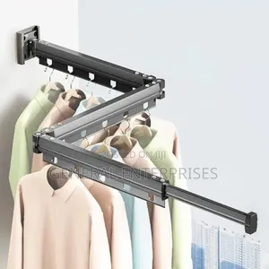 Wall-Mounted, Retractable Clothes Drying Rack