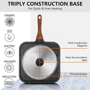 3-in-1 Aluminum Non-Stick Divided Breakfast Frying Pan