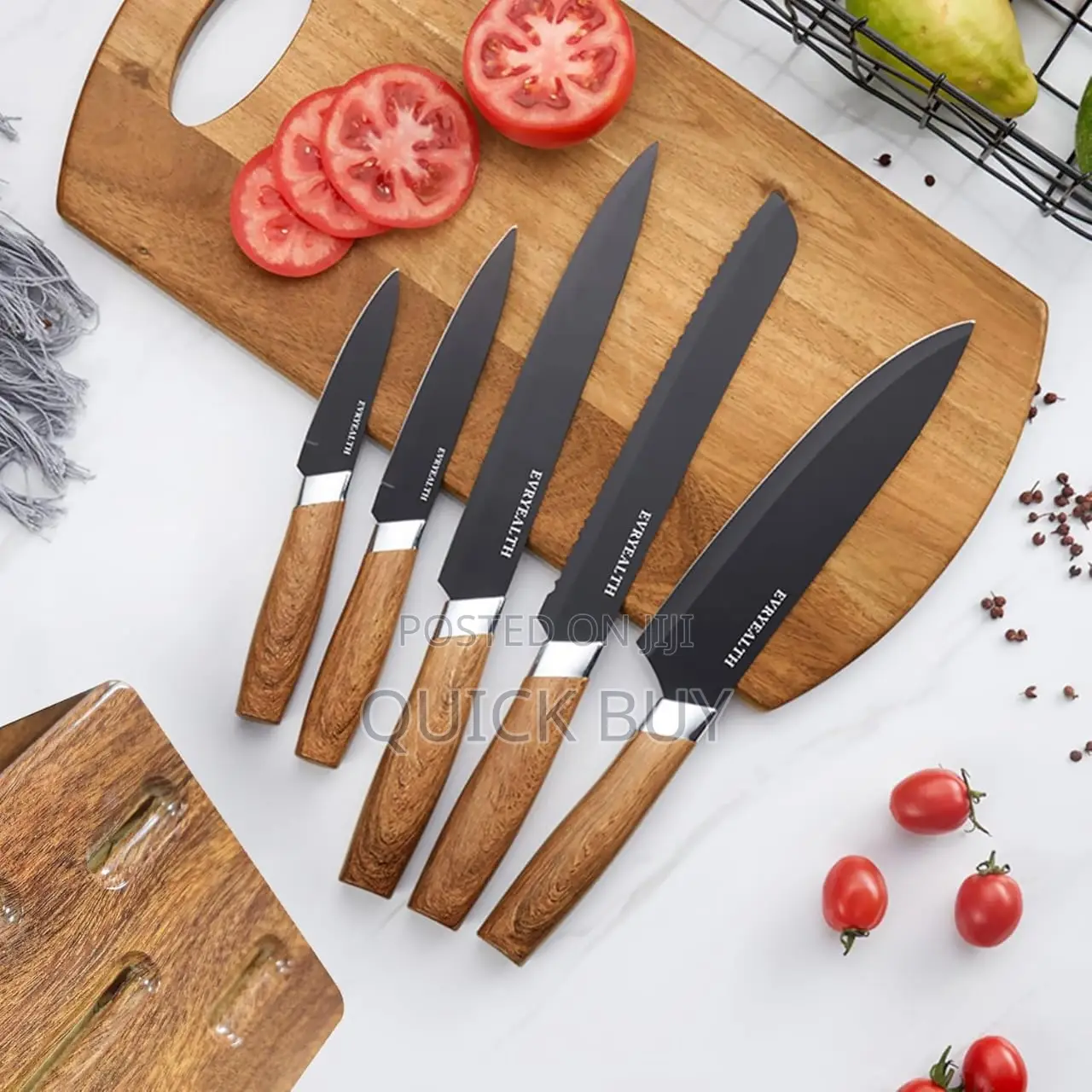5 Piece Knife Set With Block
